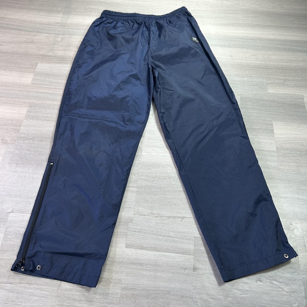 Helly Hansen Rain Pants Mens Large Blue Water Resistant Zip Hem Elastic Waist
